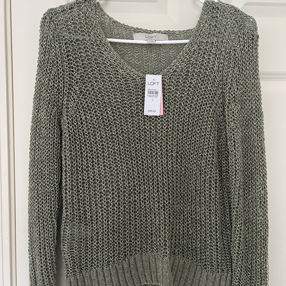 LOFT Olive V-Neck Sweater